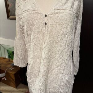 Lucky Brand White Lace Blouse